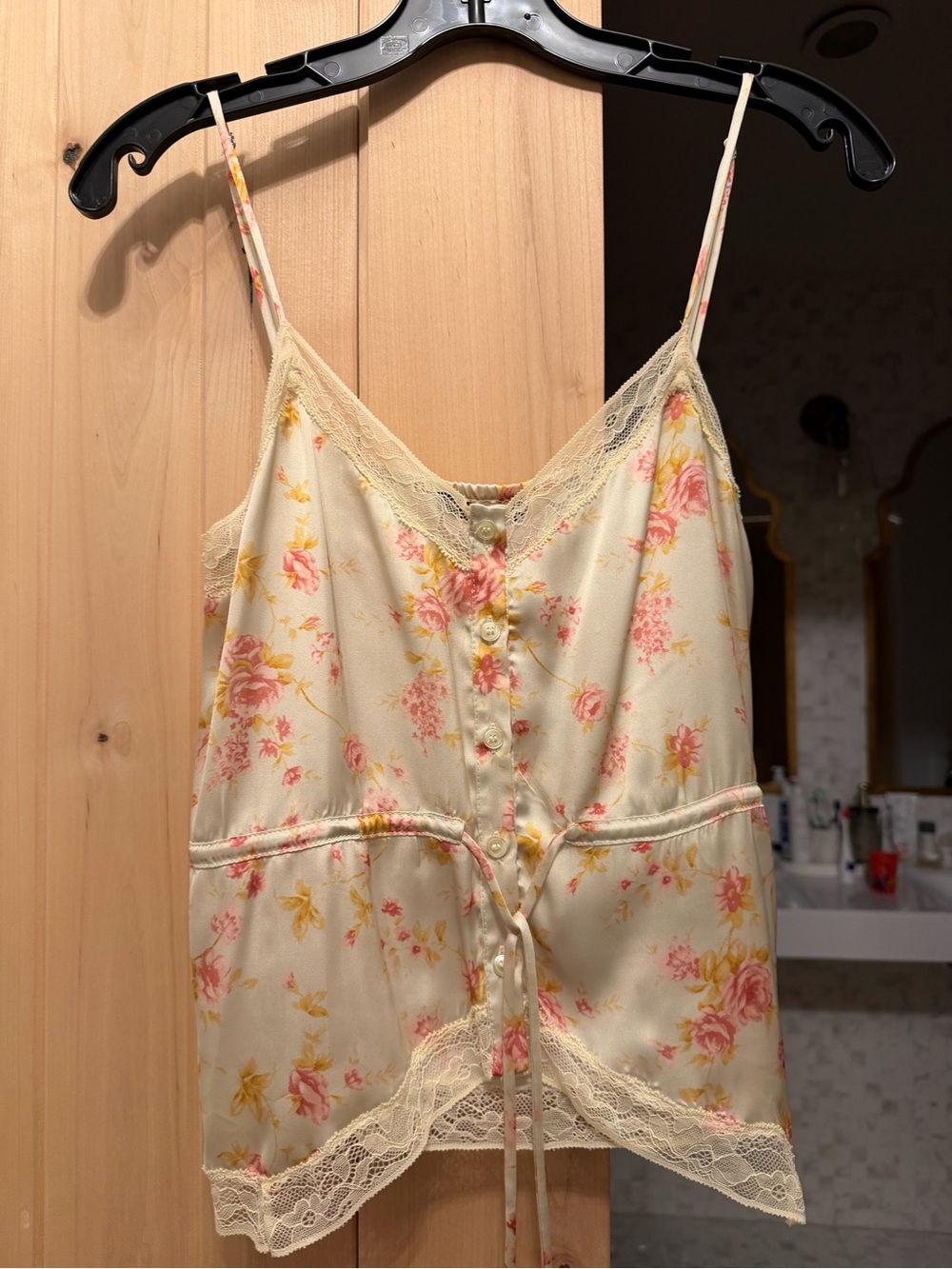 Zara Floral Lace-Trim satin Cami Tank Top - NWT - Picture 2 of 3